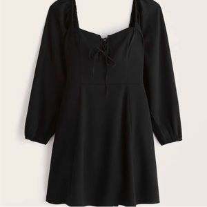 Abercrombie & Fitch long sleeve lace up flirty mini dress